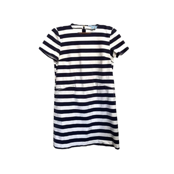 DRAPER JAMES Nassau Striped Shift Dress in Navy / White w/ Pockets Size 10 - Picture 3 of 13